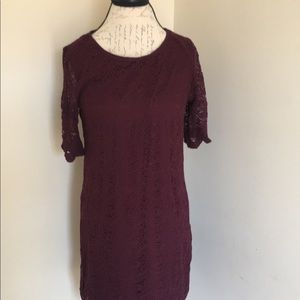 Maroon crotchet Dress